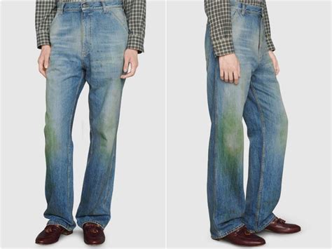 gucci grass stained pants|Gucci Selling Jeans With Deliberate Grass Stains for .